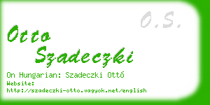 otto szadeczki business card